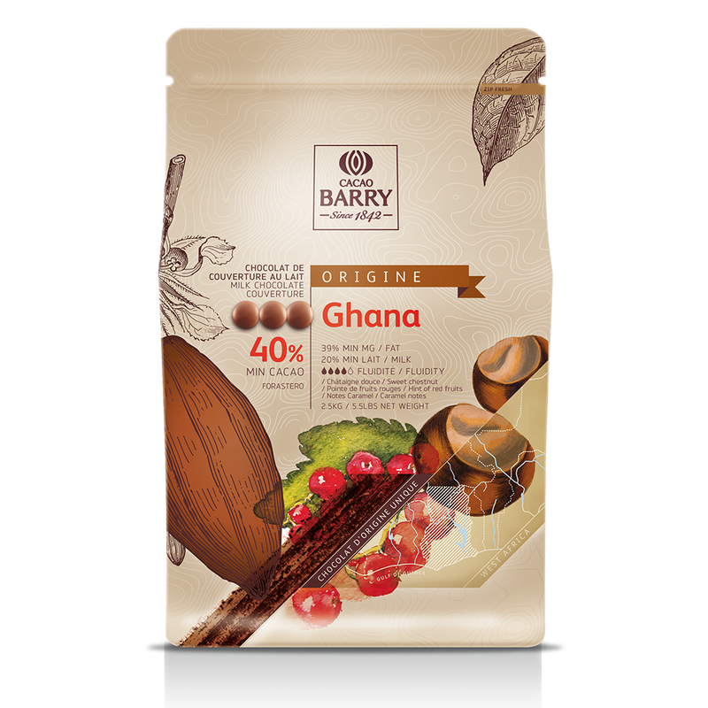 Chocolat Couverture au lait Ghana 40% - 2,5kg
