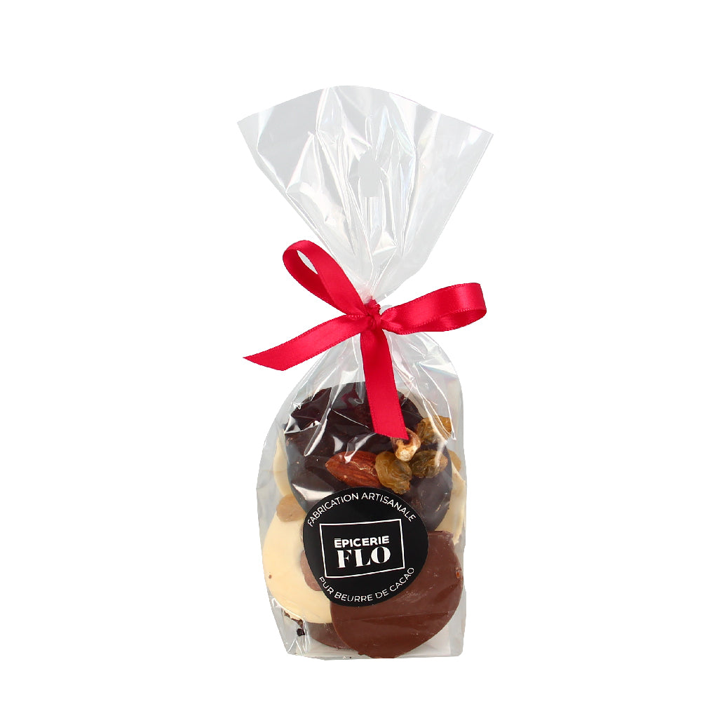 Assortiment de mendiants chocolat noir, lait et blanc - 130g