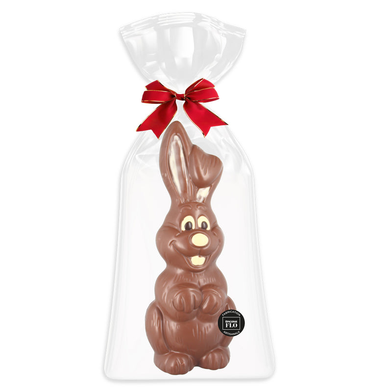 Grand lapin riant en chocolat au lait 45cm - 1kg