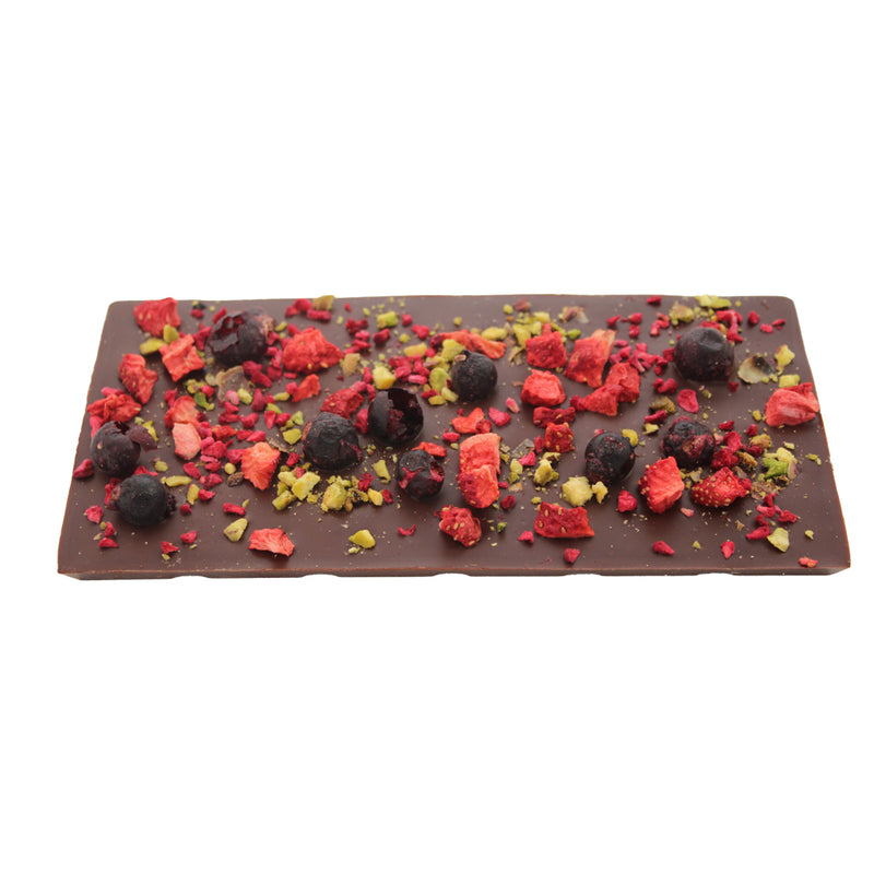 Tablette de chocolat noir & inclusions de fruits - 90g