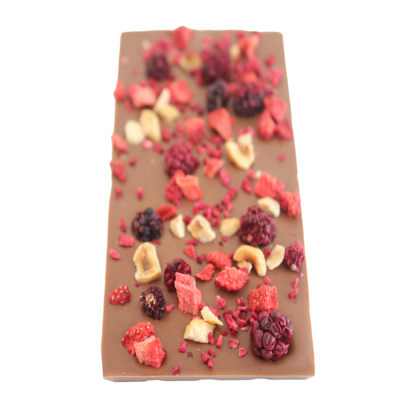 Tablette de chocolat au lait & inclusions de fruits - 90g