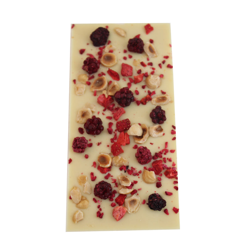 Tablette de chocolat blanc & inclusions de fruits - 90g