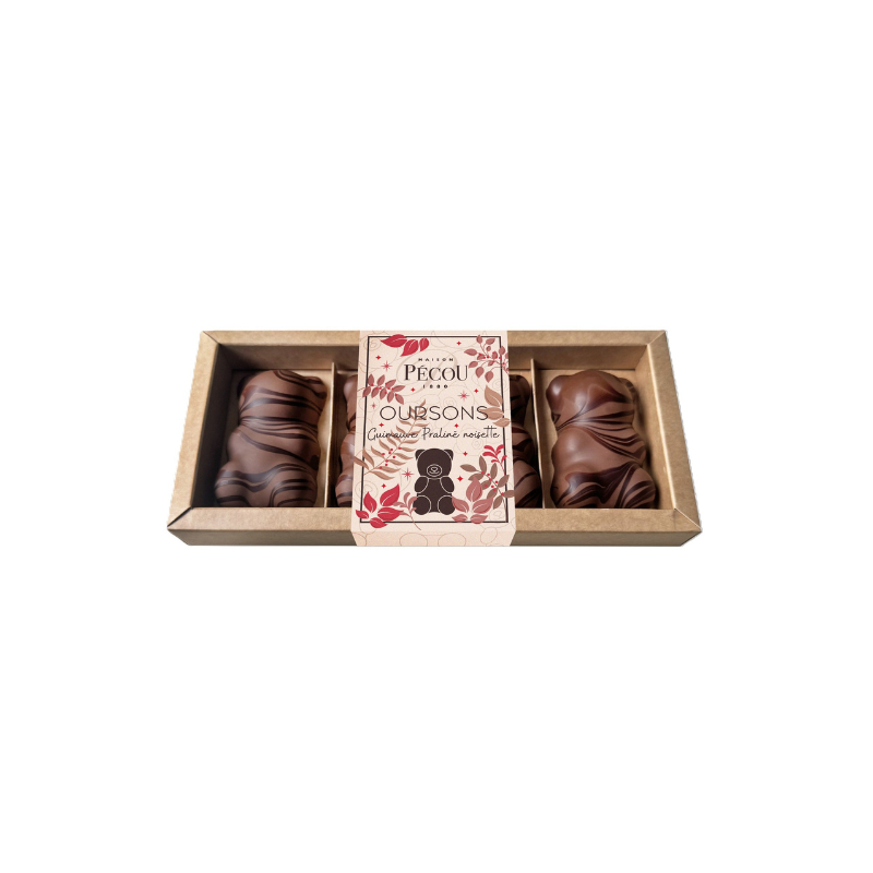 Oursons guimauve praliné chocolat au lait - 100g