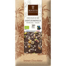 Tablette de chocolat au lait origine St Domingue 39%, pistaches et figues- 100g