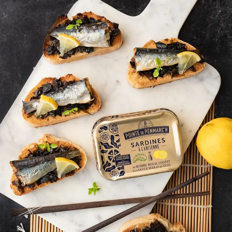 Sardines à l'ancienne au Kombu royal confit à la sauce soja et au Yuzu - 115g