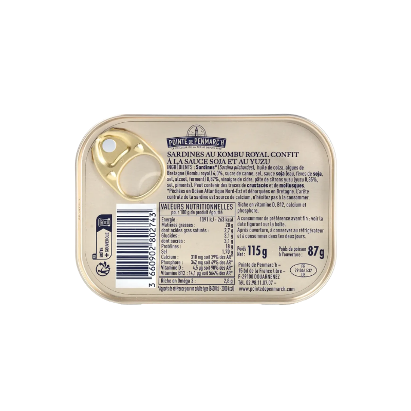 Sardines à l'ancienne au Kombu royal confit à la sauce soja et au Yuzu - 115g