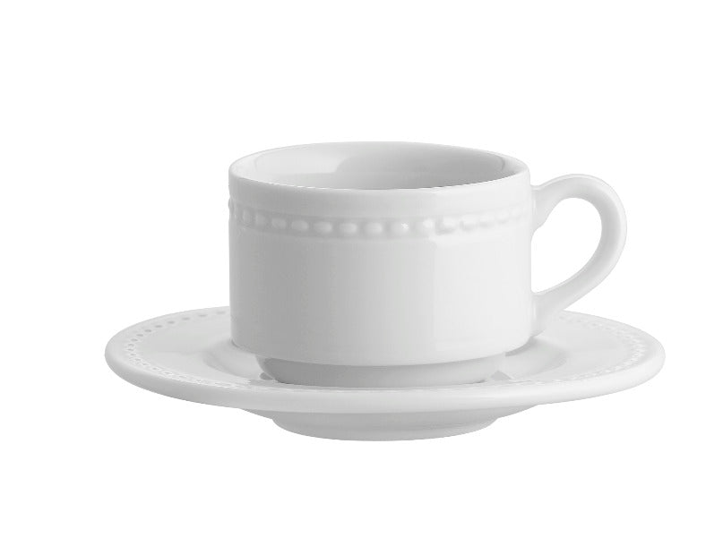 Paire tasse café - Porcelaine 9 cl - Perla (6 X 1 unité ) - 050157
