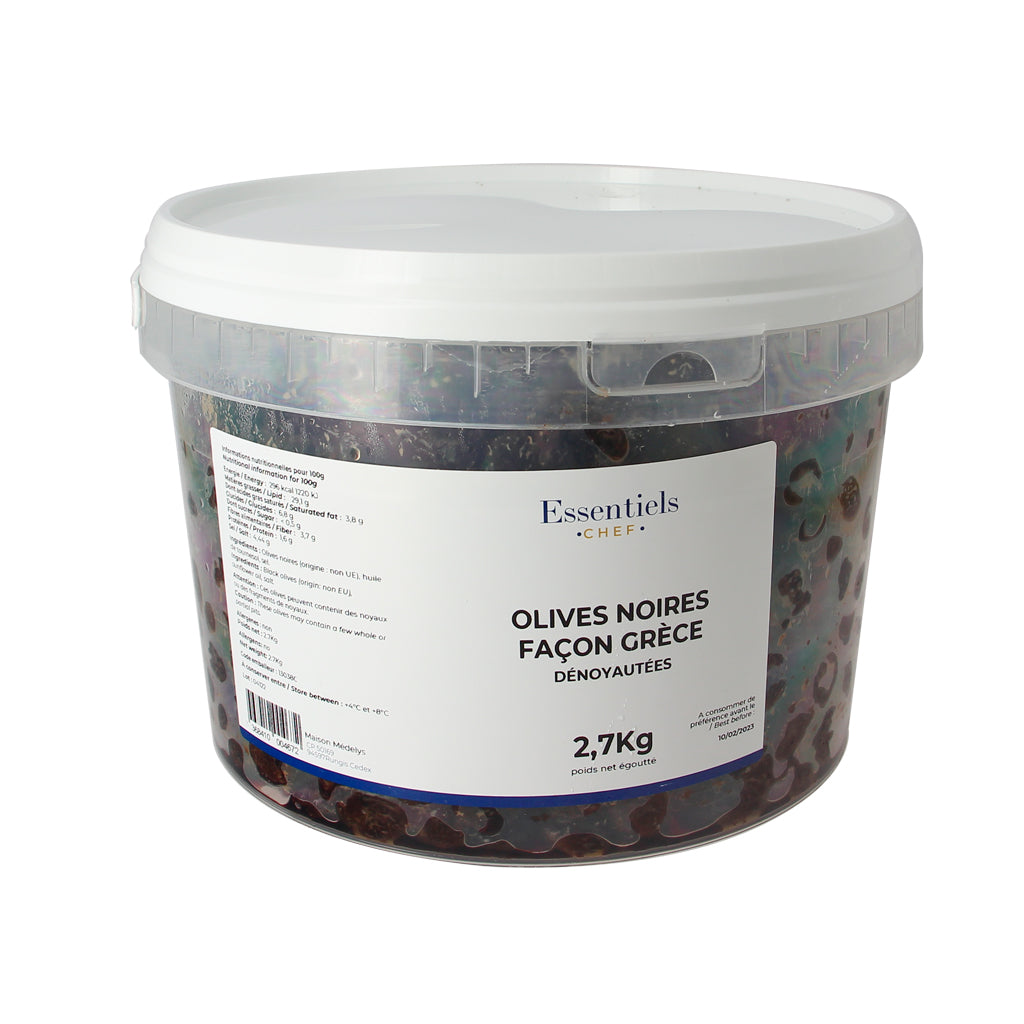 Olives noires façon Grèce dénoyautées - 2,7kg