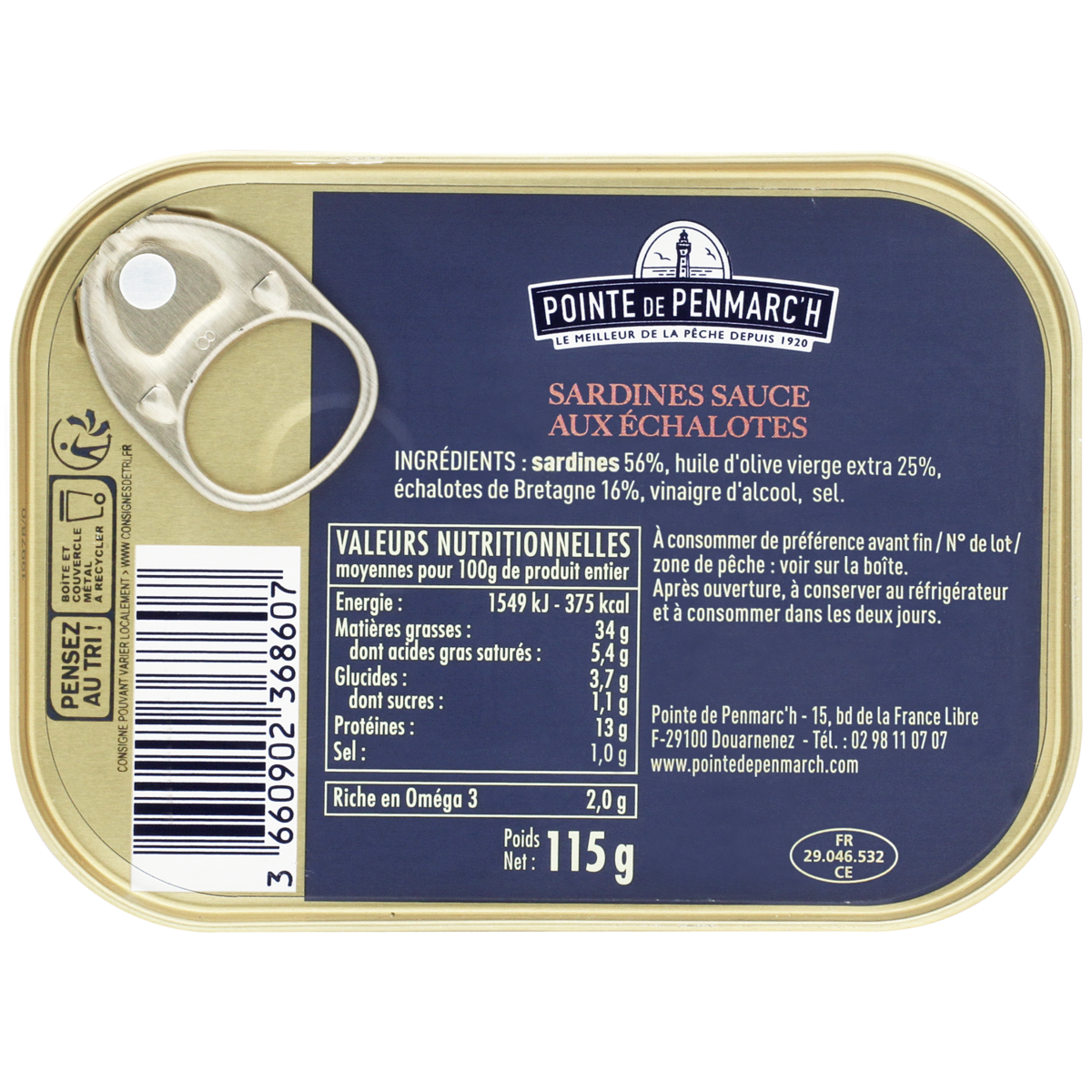 Sardines à l'ancienne et aux échalotes de Bretagne - 115g