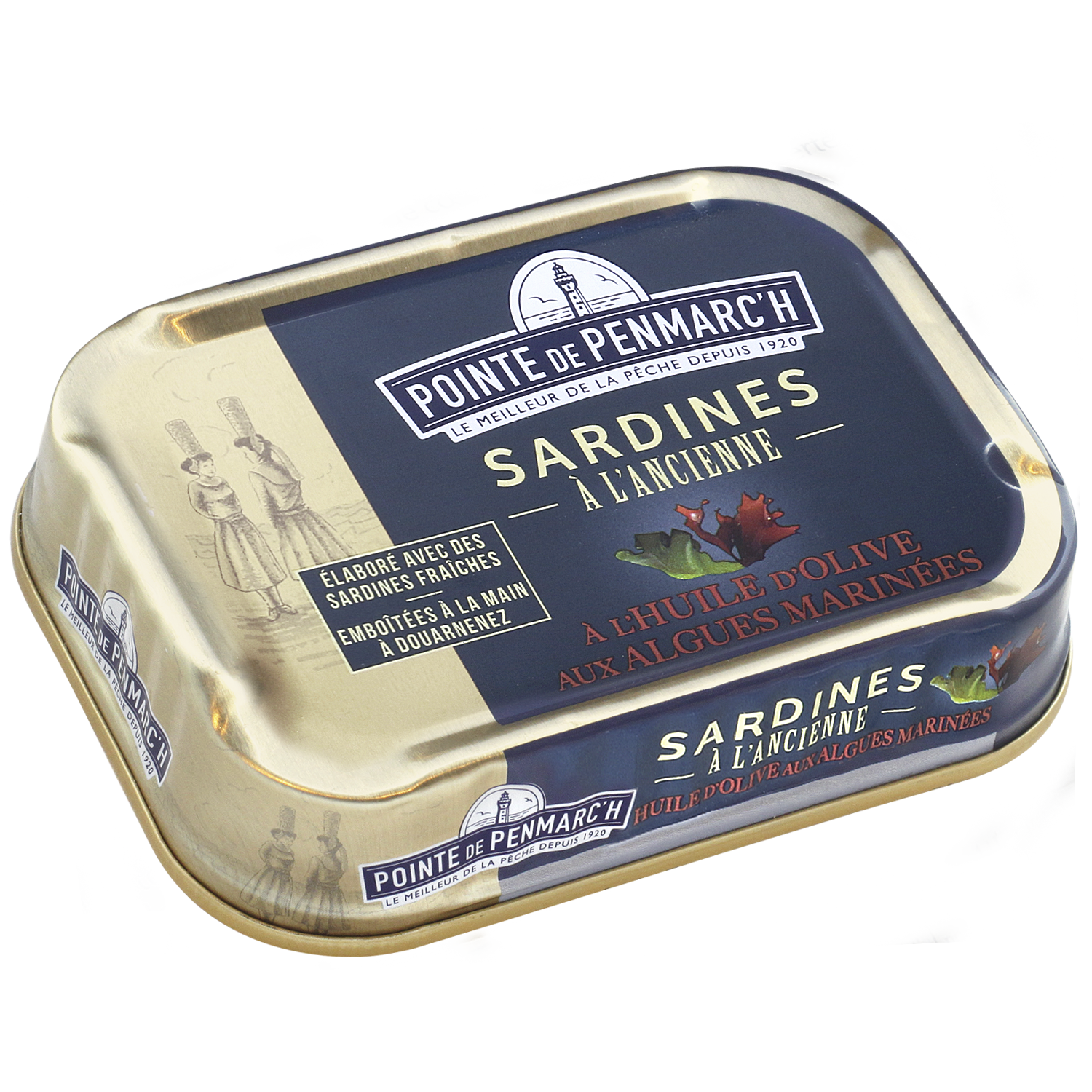 Sardines à l'ancienne à l'huile d'olive et aux algues marinées - 115g