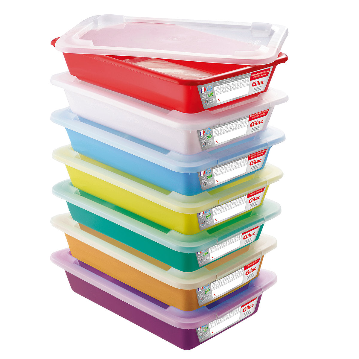 Lot of 7 collection bins with lids (B56827) (1 x 1 unit)