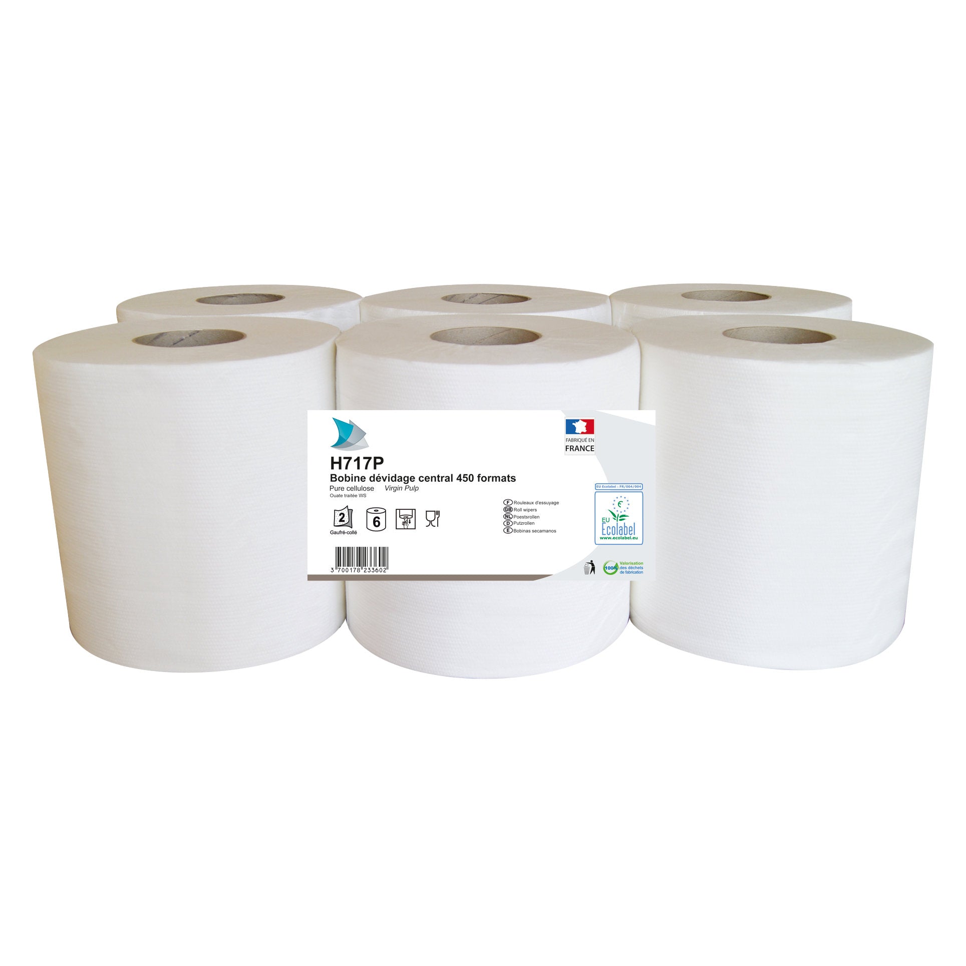 Rouleau essuie-mains - 450 formats ( 152525 ) (1 X 6 unités )
