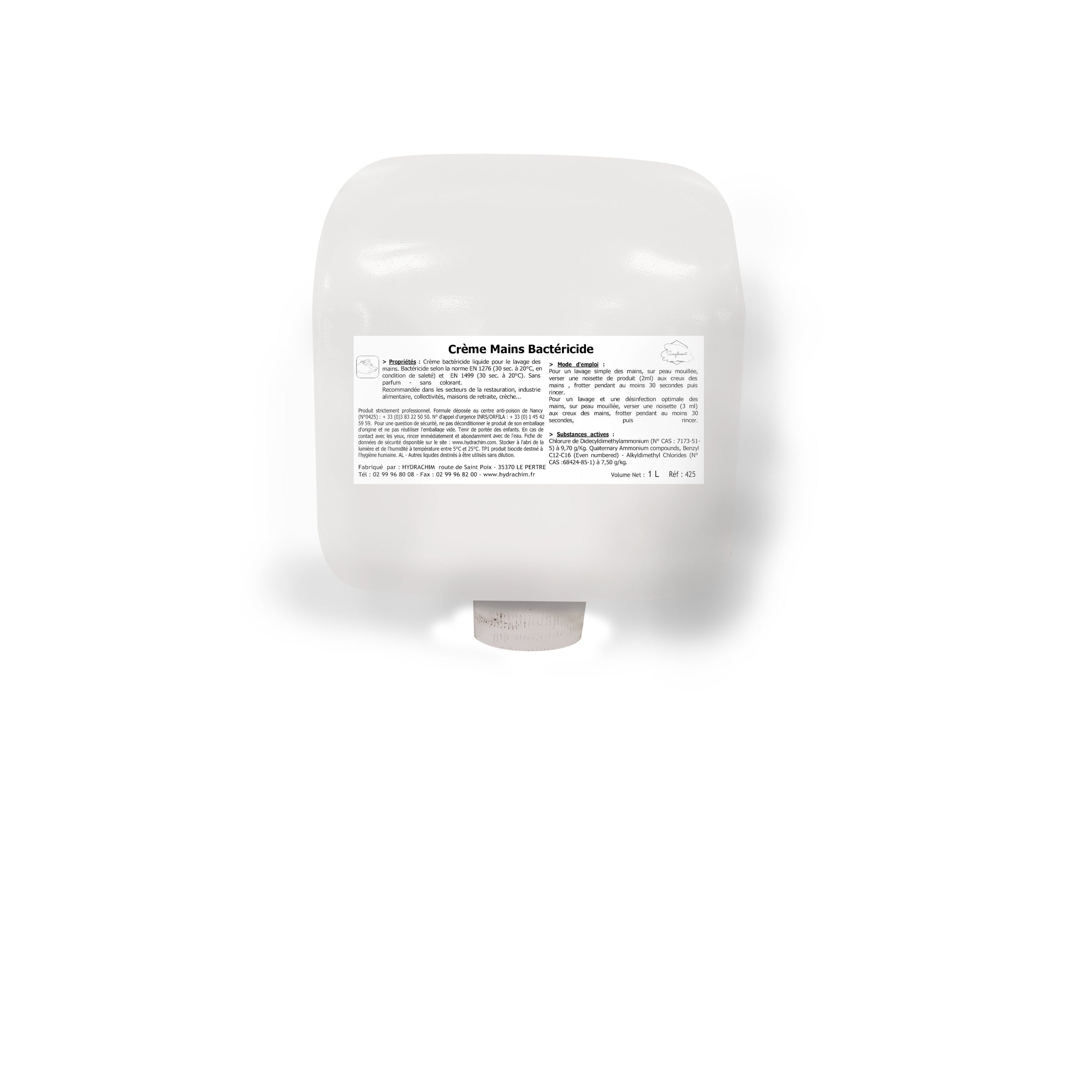 Crème mains bactéricide - Cartouche 1 L ( E18277 ) (6 X 1 unité )