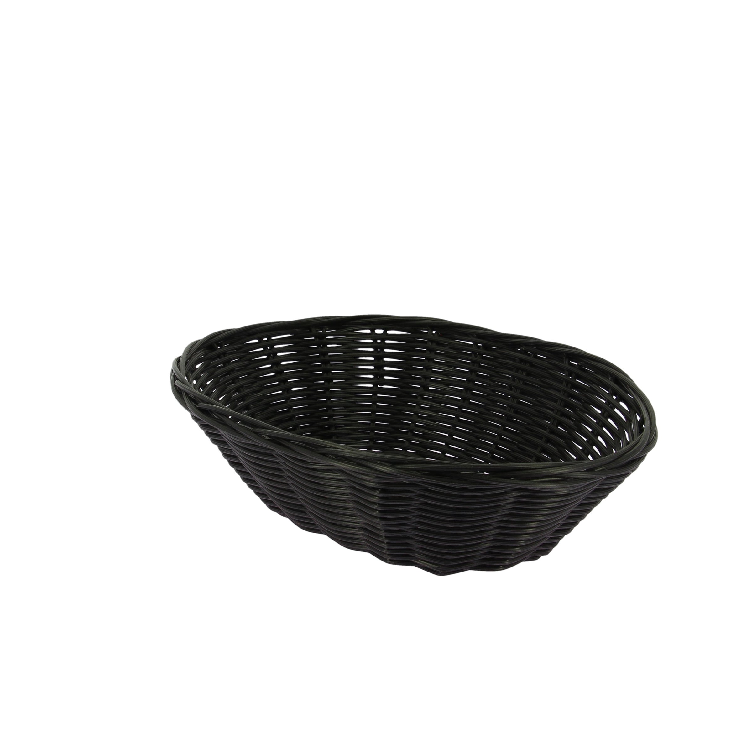 Corbeille ovale - Polypropylène 24,5x18x6,5cm - Noir ( E38025 ) (1 X 1 unité )