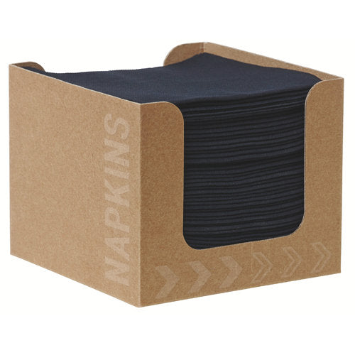 Serviette 20x20 cm - Noir - Airlaid ( A94430 ) (24 X 50 unités )