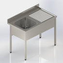 Plonge adosssée 1200x700x900 mm -1 bac 500x500x300mm ( C41472 ) (1 X 1 unité )