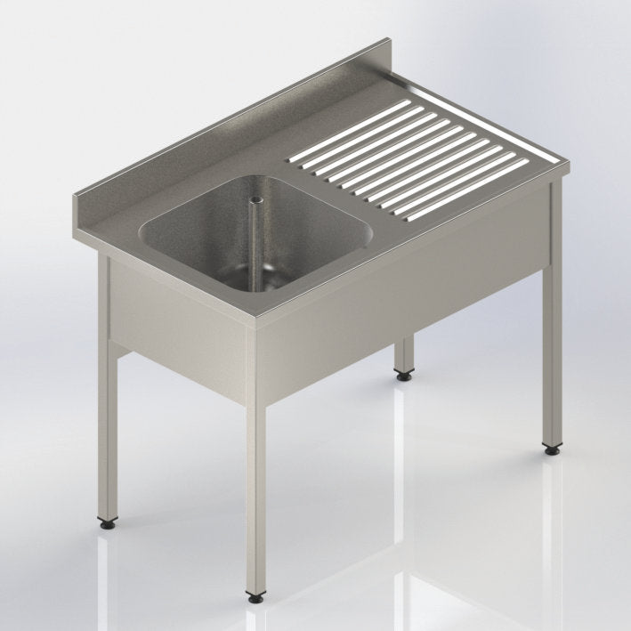 Dishwashing sink with backslash 1200x700x900 mm -1 bowl 500x500x300mm ( C41484 ) (1 X 1 unit )