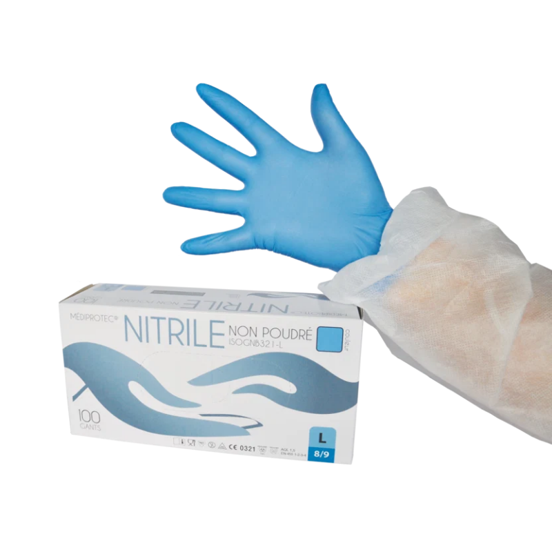 Gant nitrile non poudre bleu taille : XL - ( 340577 ) (10 X 100 unités )