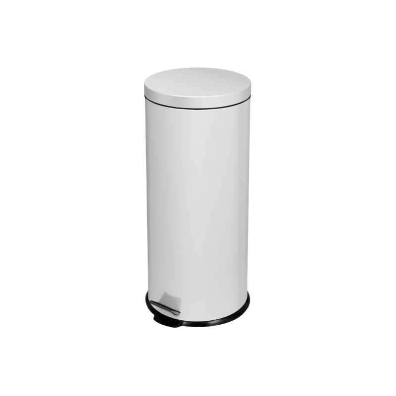 Poubelle à pédale 30 L - Métal laqué - Blanc ( E35137 ) (1 X 1 unité )