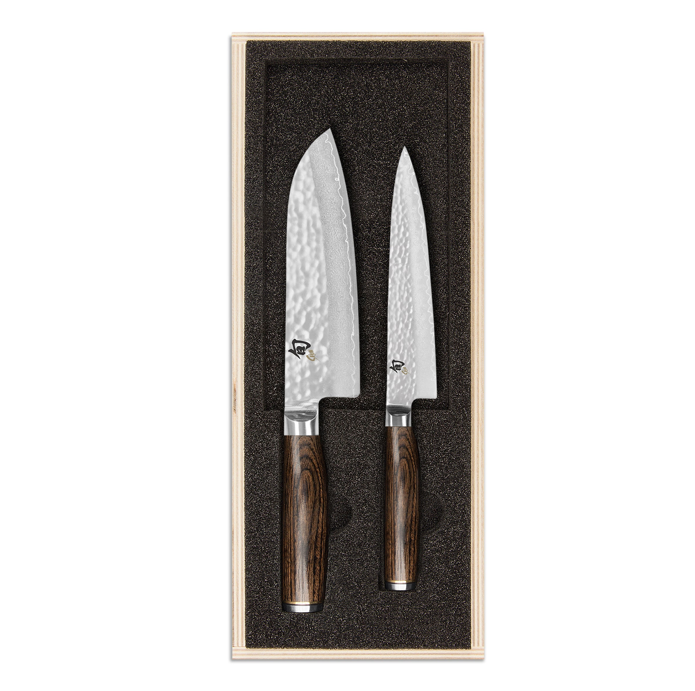 Set of 2 knives (universal 16.5cm + santoku 18cm) Shun Premier - B75026 - (1 x 1 unit)