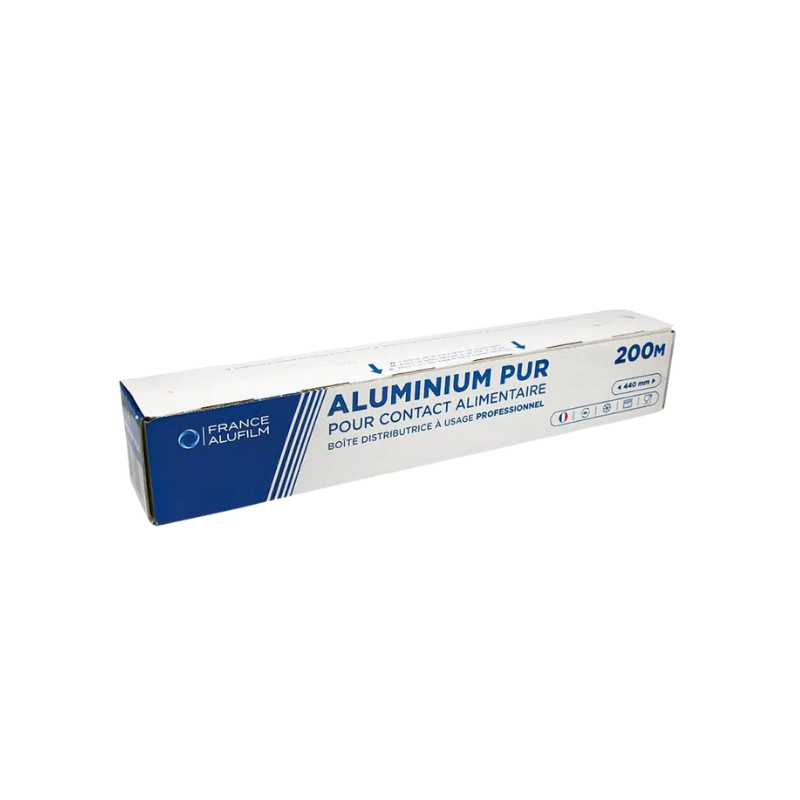 Papier aluminium 200 m x 450 mm boite distributrice - 150704 - 1 unité