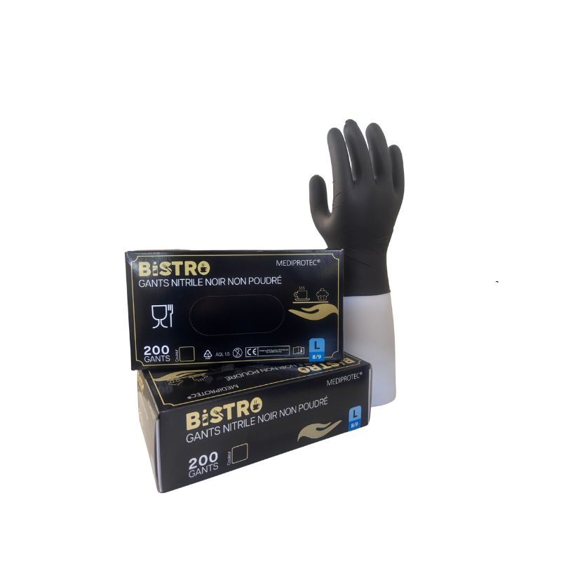 NITRILE GLOVE BLACK POWDER-FREE SIZE: XL - E52781 - X 200