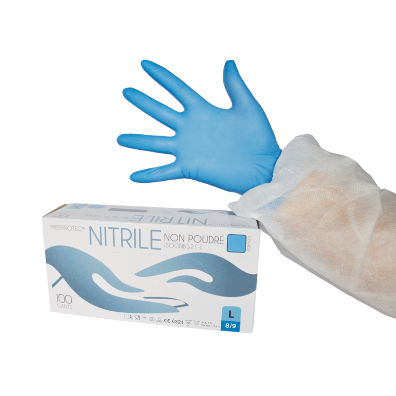 Gant nitrile non poudré - Bleu - Taille XL (10 X 100 unités )