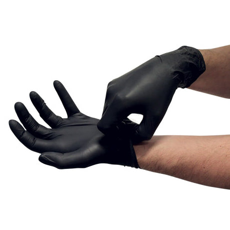 Gants nitriles noirs non poudrés taille S x 100 unités