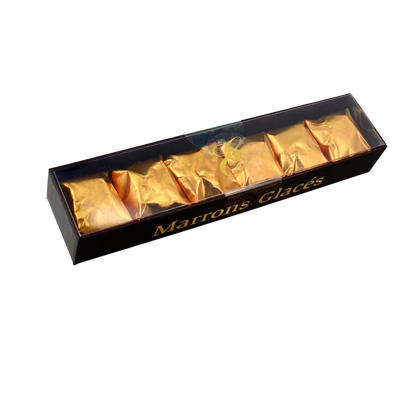 Réglette de 6 marrons glacés sous alu - 120g