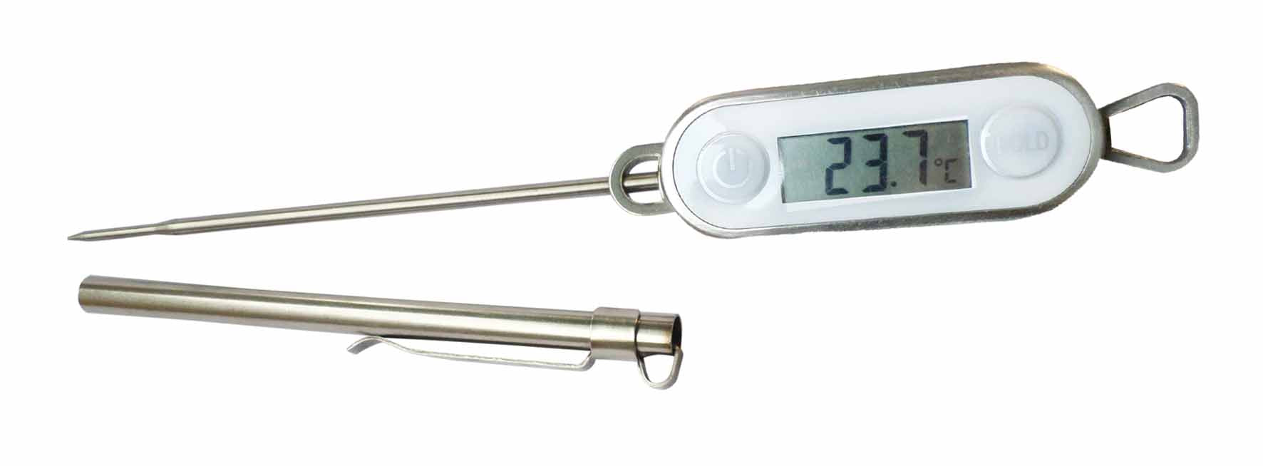 IP65 waterproof thermometer - 125 mm Ø3.5 mm stainless steel probe (519072) (1 X 1 unit)