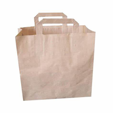 Flat handle tote bag - Brown Kraft 32x22x24 cm ( 949257 ) (1 X 250 units )