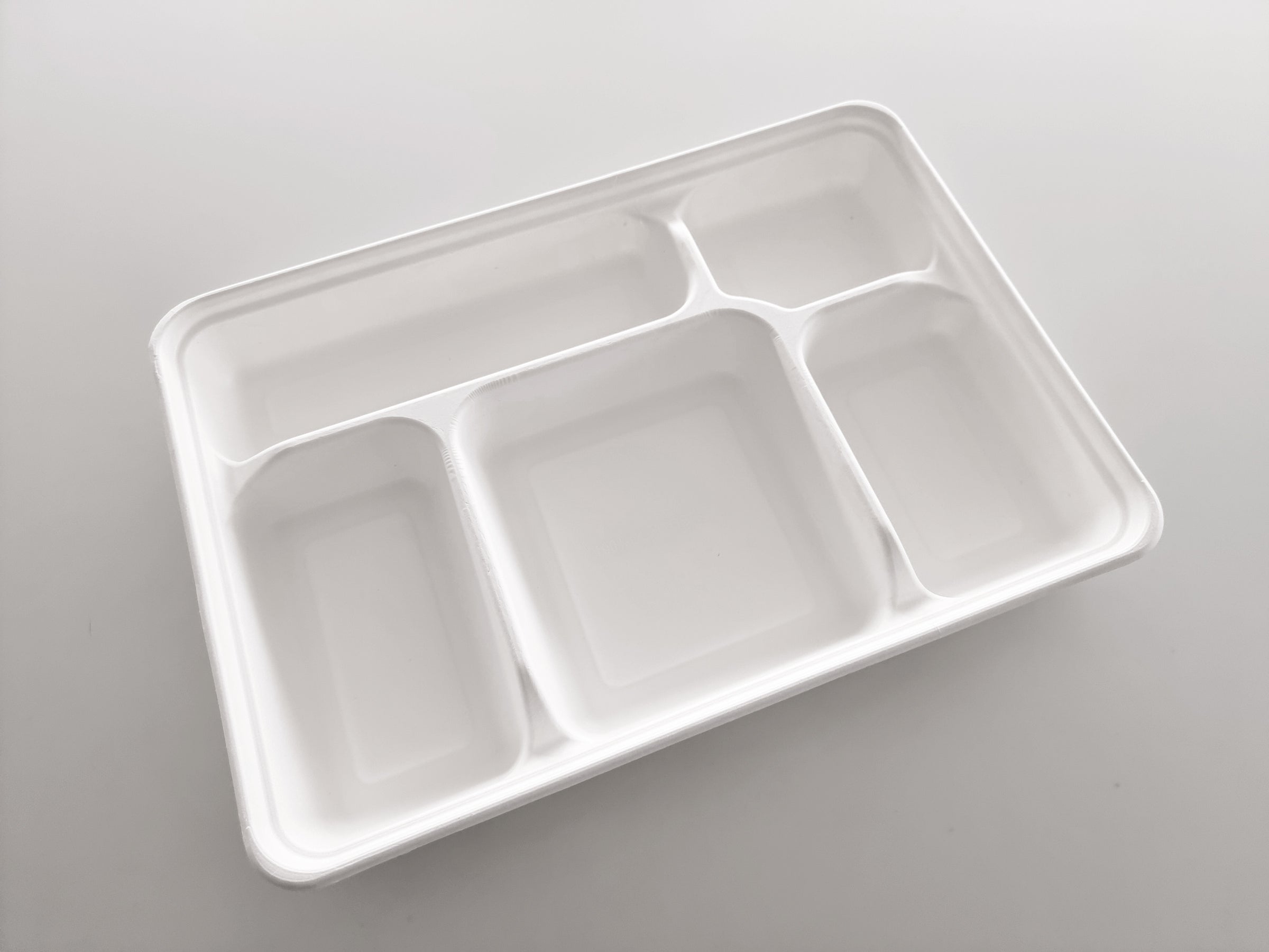 5-compartment meal tray - Sugarcane fiber (948860) (4 X 50 units)