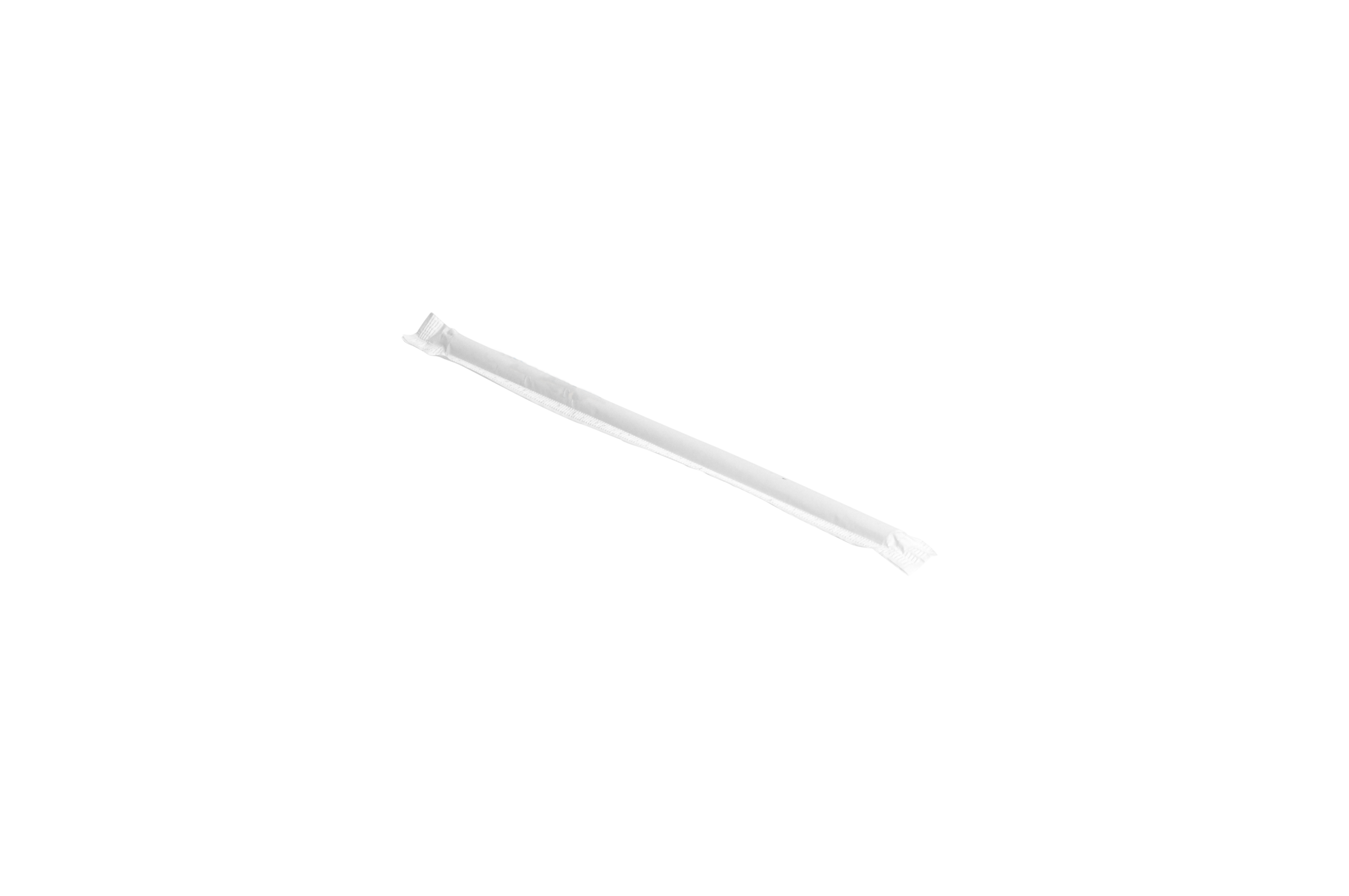 Emballage individuel paille papier ø6x20 cm - blanc  ( 948731 ) (1 X 150 unités )