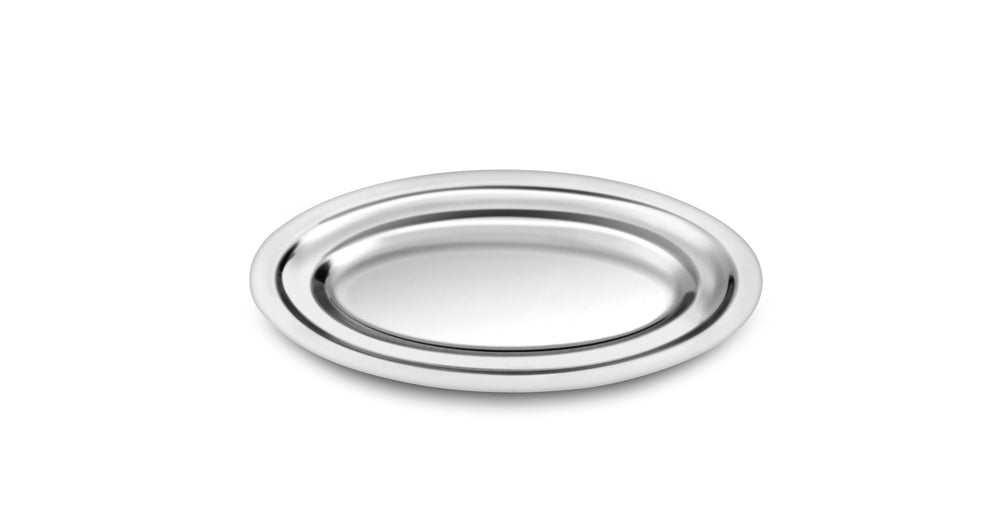 Oval dish - Stainless steel 34x22 cm - UNI ( 002077 ) (1 X 1 unit )