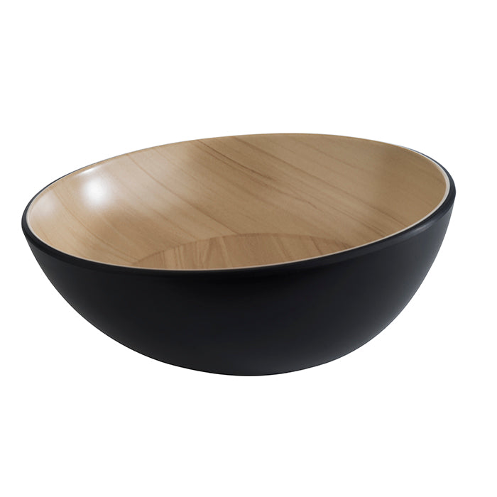 Salad bowl 1L - Black melamine ø21.5x8.5cm - Frida Lock (106858) (1 X 1 unit)
