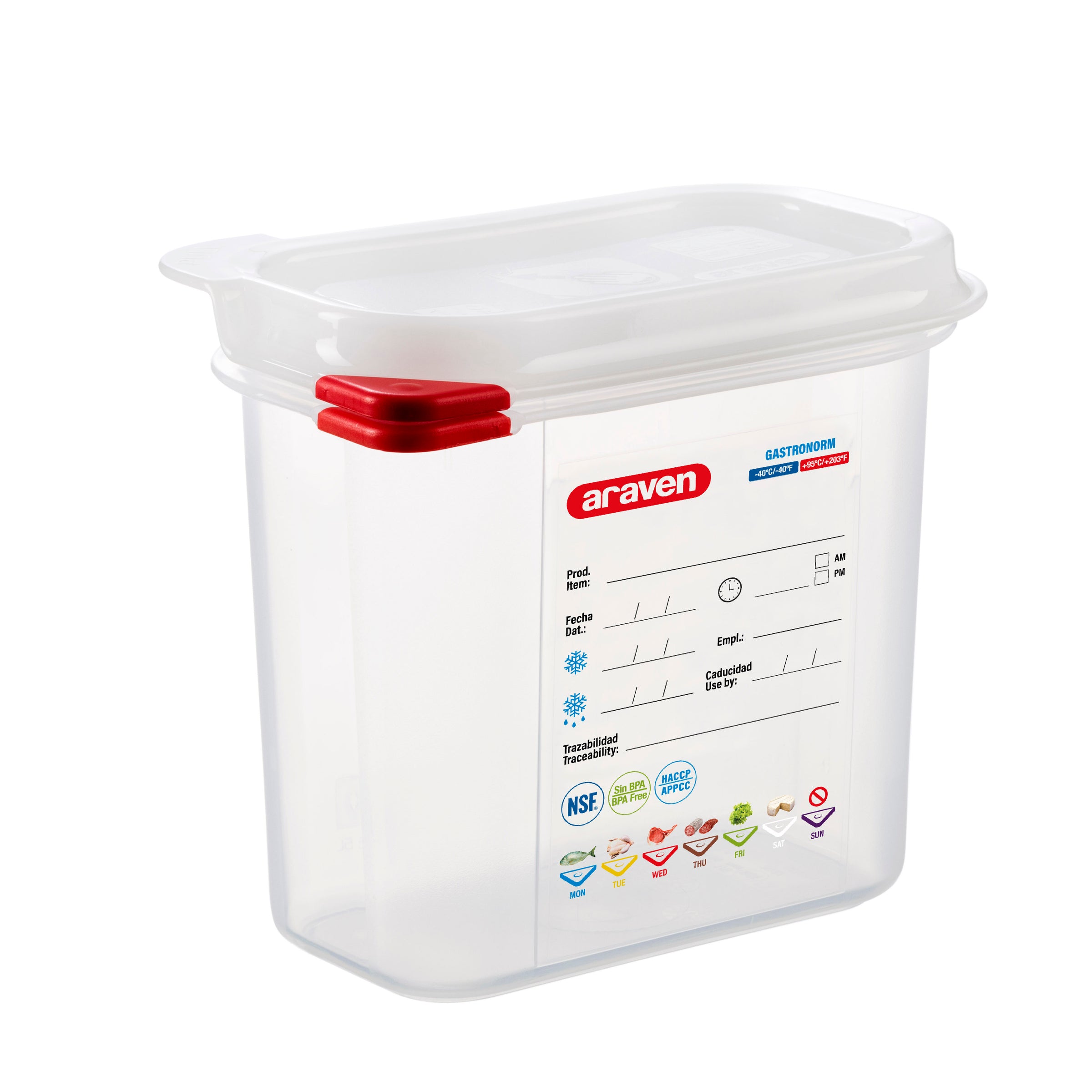 Bac hermétique GN1/9- Hauteur 150 mm - Polypropylène ( 631420 ) (1 X 1 unité )