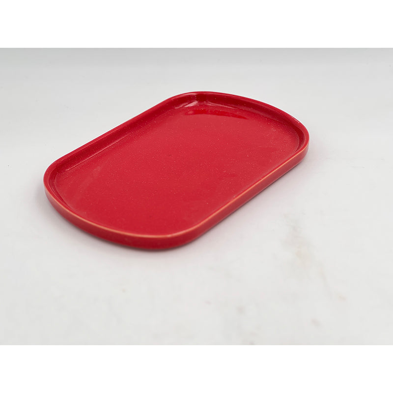 Assiette Oblong ovale ø 26 cm - Rouge - Subtile