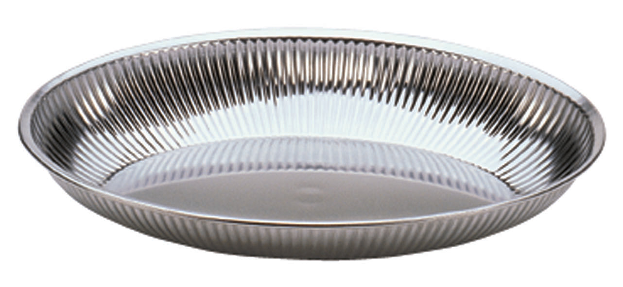 Corbeille ovale cannelée - Inox - longueur 26cm ( 040999 ) (1 X 1 unité )