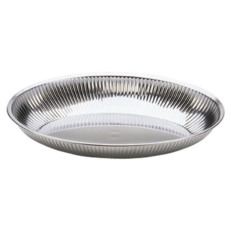 Corbeille ovale cannelée - Inox - longueur 26cm