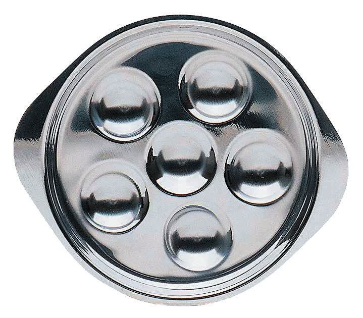 Snail plate 6-hole - 14.5x16.5 cm - Stainless steel (041010) (1 X 1 unit)