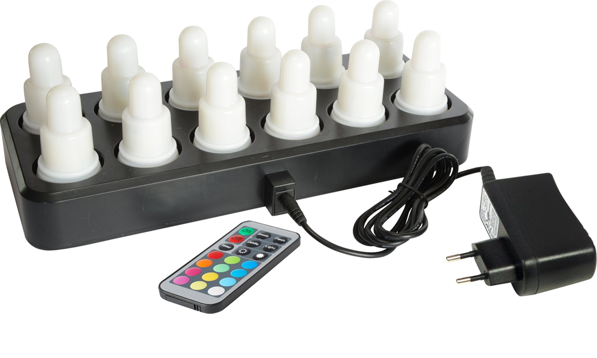 12 Bougies à LED multicolor rechargeables ( 158961 ) (1 X 1 unité )