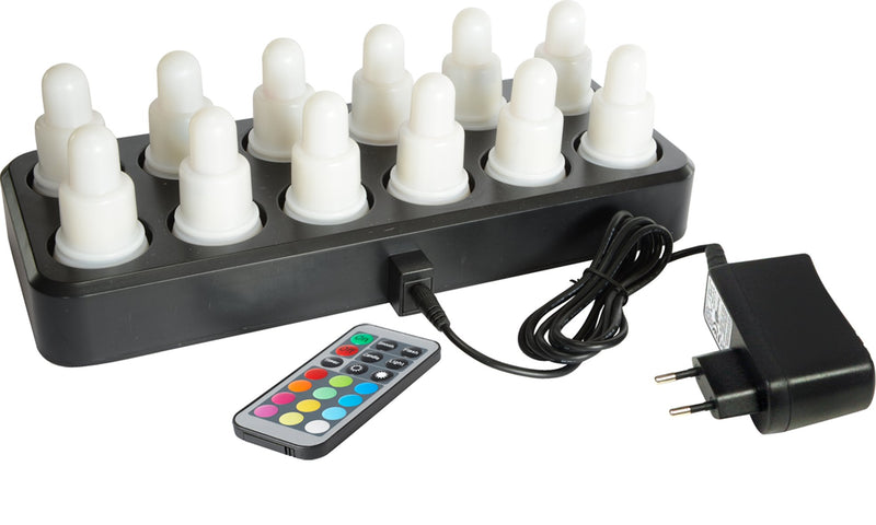 12 Bougies à LED multicolor rechargeables (1 X 1 unité )