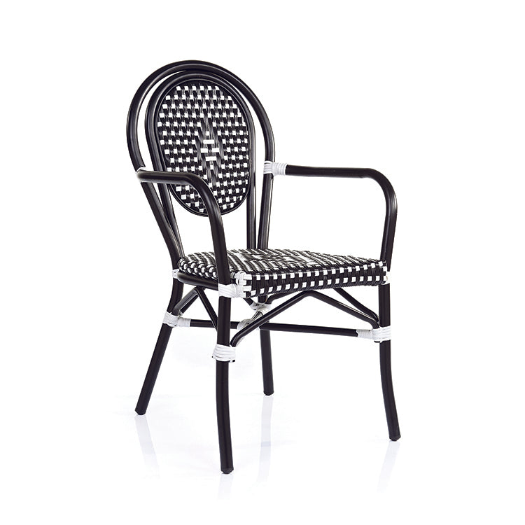 009058 - fauteuil tresse noir et blanc (1 x 1 unité )