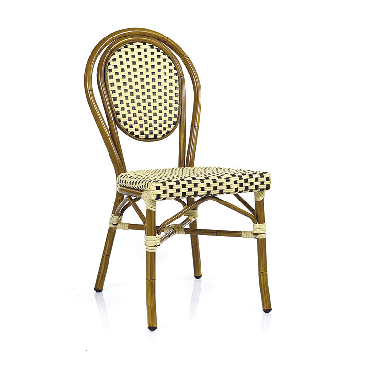 009057 - chaise bamboo chocolat et creme (1 x 1 unité )