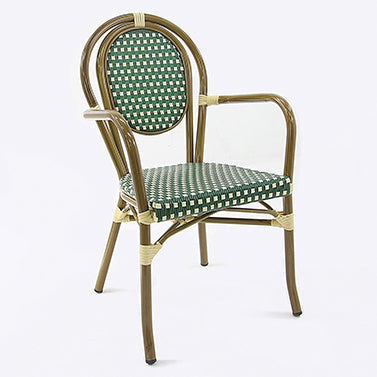 009038 - fauteuil bamboo vert et creme (1 x 1 unité )