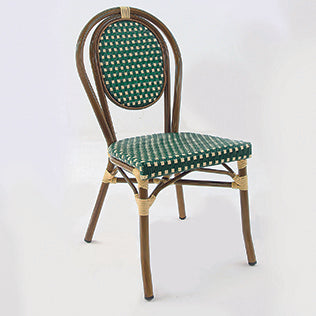 009036 - chaise bamboo vert et creme (1 x 1 unité )