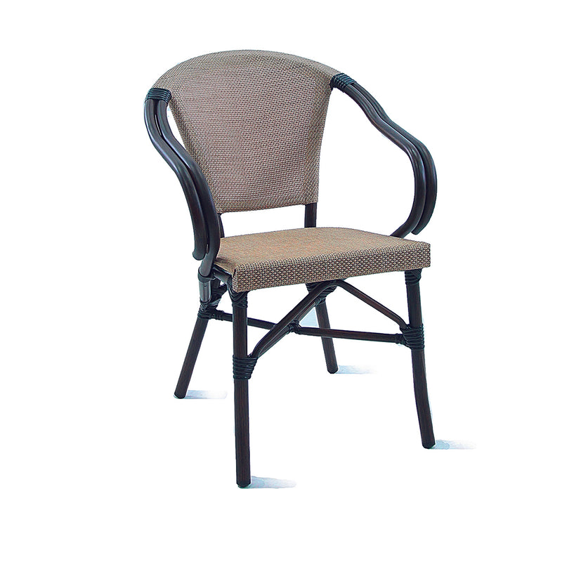 009027 - fauteuil rotin beige noir (1 x 1 unité )