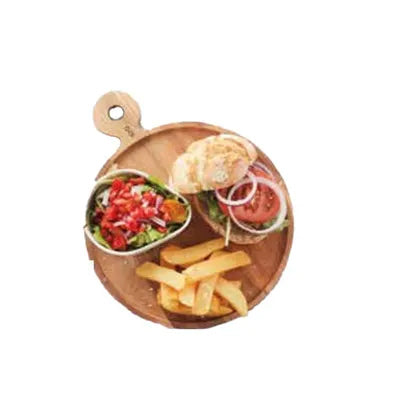 Planche à hamburger + poignée - Acacia rond ø 25cm ( 901630 ) (1 X 1 unité )