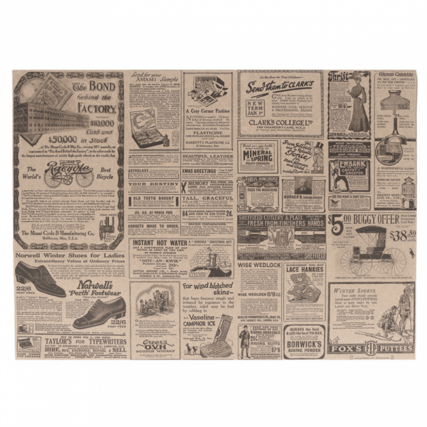 Food wrap paper 31x43 cm - Paper - Times (909422) (4 X 500 units)