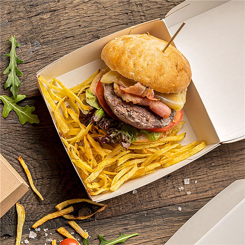 Boîte à burger - Carton ondulé 17,6x16,8x7,8 cm ( 909430 ) (6 X 50 unités )